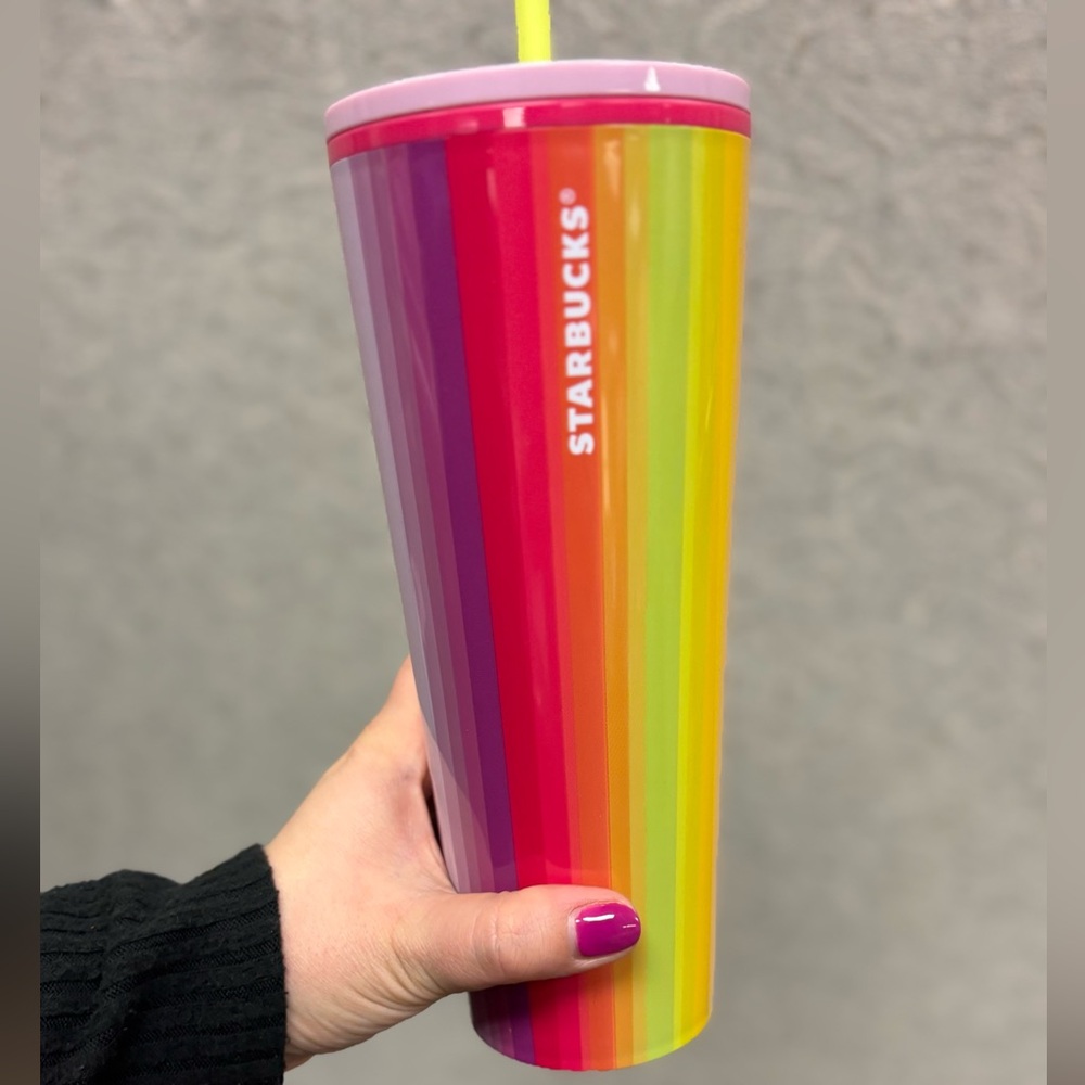 Starbucks Spring Rainbow Lines Color Block Tumbler